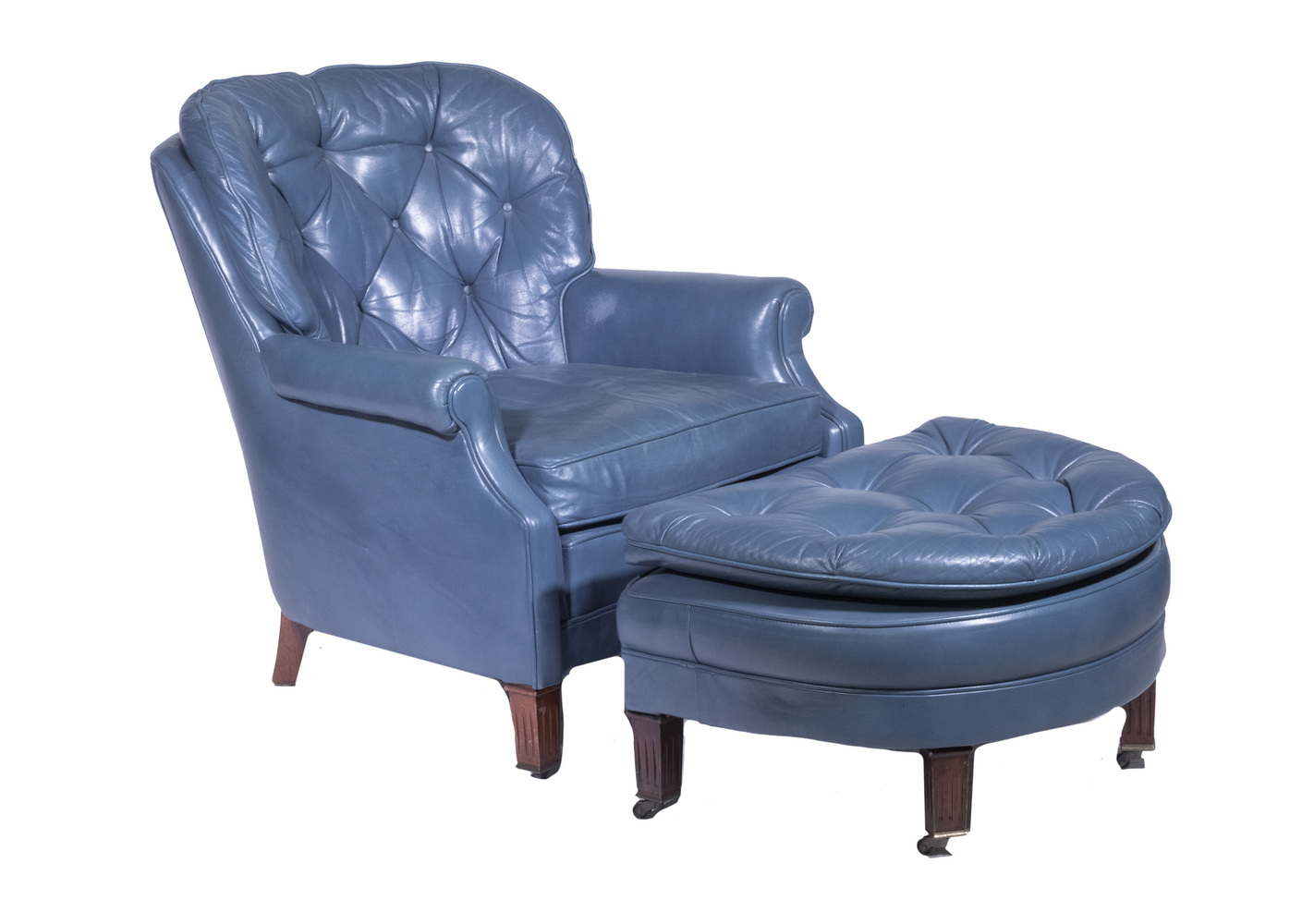 LEATHER LOUNGE CHAIR & OTTOMAN