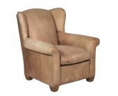LEATHER OVERSTUFFED CLUB WINGC