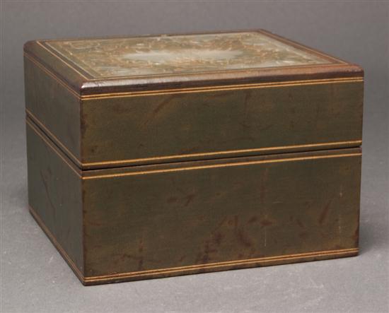 Leather playing-card box with