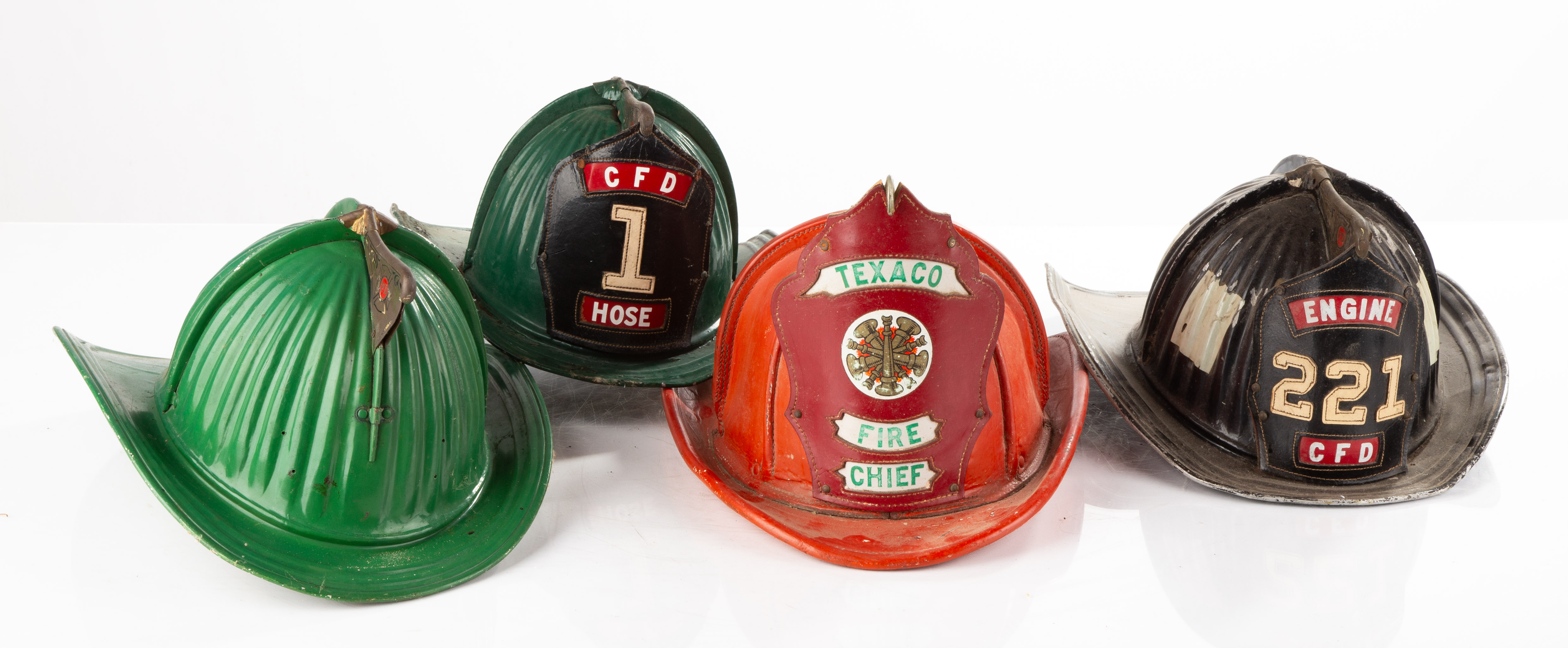 LEATHER TEXACO FIREMAN'S HELMET &