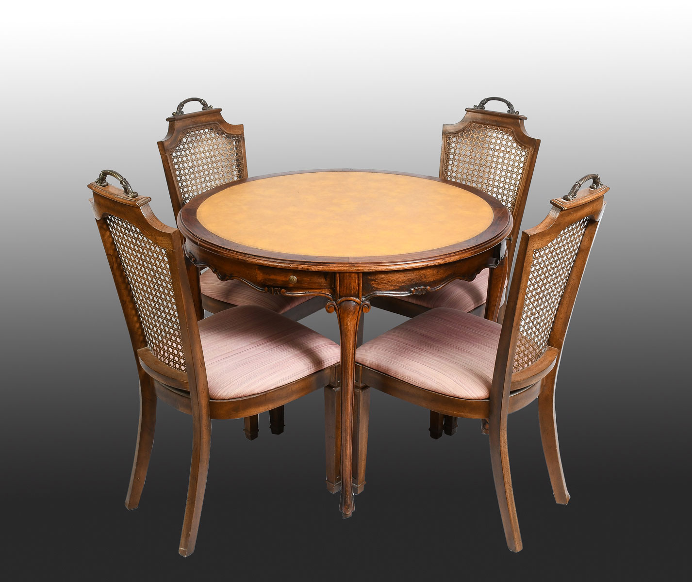 LEATHER TOP GAME TABLE WITH 4