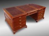 LEATHER TOP PARTNERS DESK: Gol