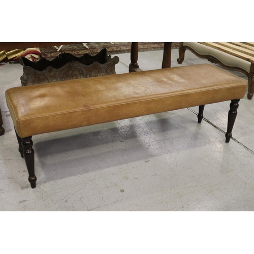 Leather upholstered bench seat