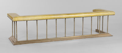 Leather-Upholstered Brass Club
