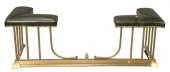 LEATHER UPHOLSTERED BRASS FIRE
