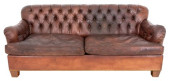 LEATHER UPHOLSTERED CHESTERFIE