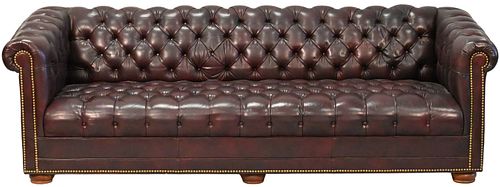 LEATHER UPHOLSTERED CHESTERFIELD
