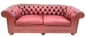 LEATHER UPHOLSTERED CHESTERFIE