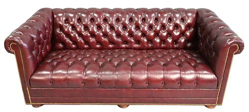 LEATHER UPHOLSTERED CHESTERFIELD