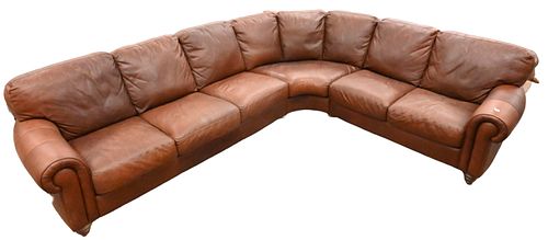 LEATHER UPHOLSTERED L-SHAPED