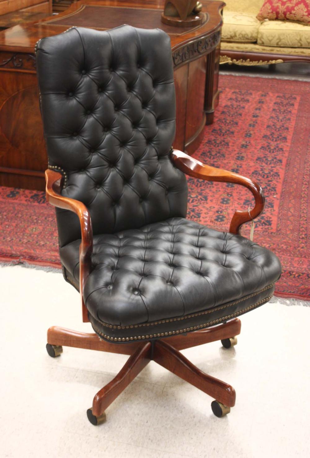 LEATHER UPHOLSTERED MAHOGANY