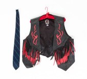 LEATHER VEST AND REIS TIE. Lat