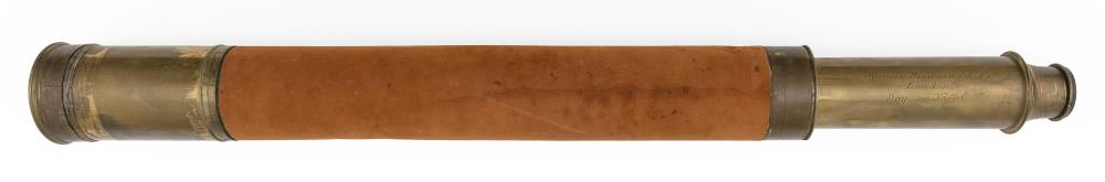 LEATHER-WRAPPED BRASS TELESCOPE