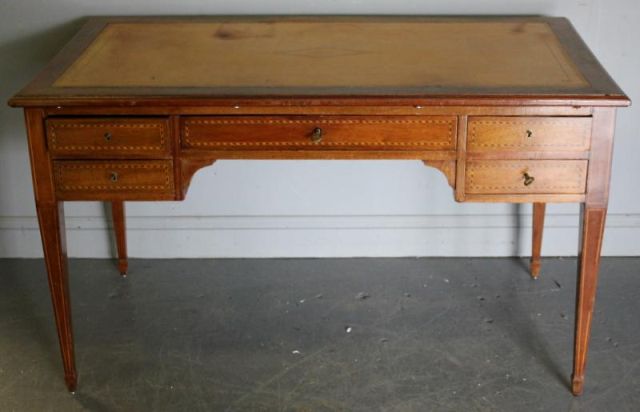 Leathertop and Inlaid Desk.From a