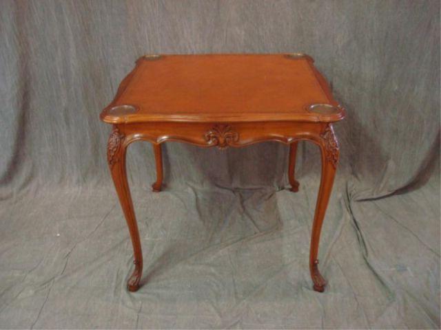 Leathertop Card Table with Leaf