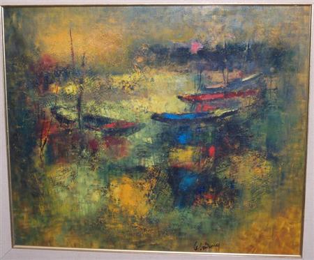 Lebadang French, b. 1922 Boats at