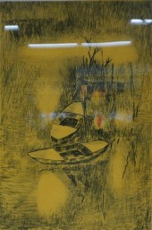 LEBEDANG, TWO DOCKED CANOES, C