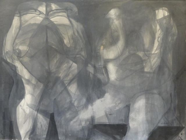 LEBRUN Rico. 1959 W/C on Paper. Two