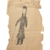 Ledger Drawing, likely of Luth