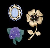 Ledo & Unsigned Costume Brooch