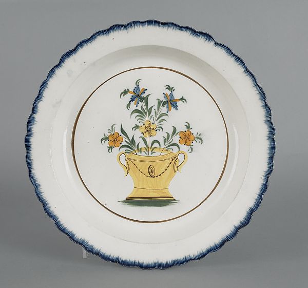 Leeds blue feather edge plate early