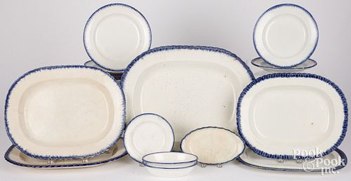 LEEDS BLUE FEATHER EDGE PLATES