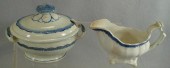 Leeds creamware blue feathered
