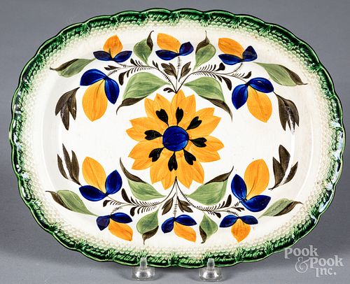 LEEDS FEATHER EDGE PLATTER, 19TH