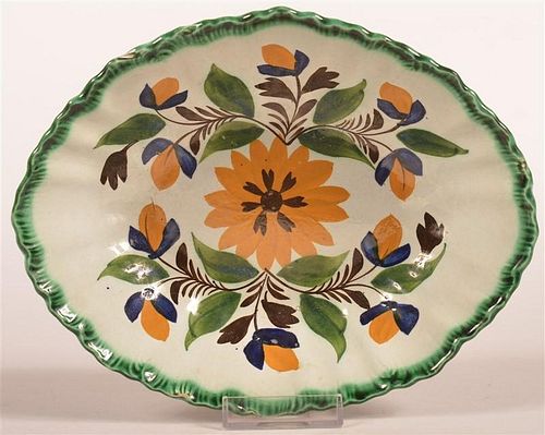 LEEDS FLORAL AND ACORN PATTERN OVAL