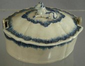 Leeds pearlware blue feathered
