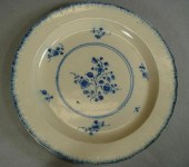 Leeds pearlware blue feathered