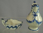 Leeds pearlware blue feathered