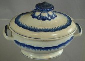 Leeds pearlware blue feathered