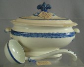 Leeds pearlware blue feathered