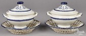 LEEDS PEARLWARE SAUCE TUREENS