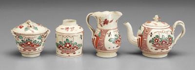 Leedsware tea set, creamware