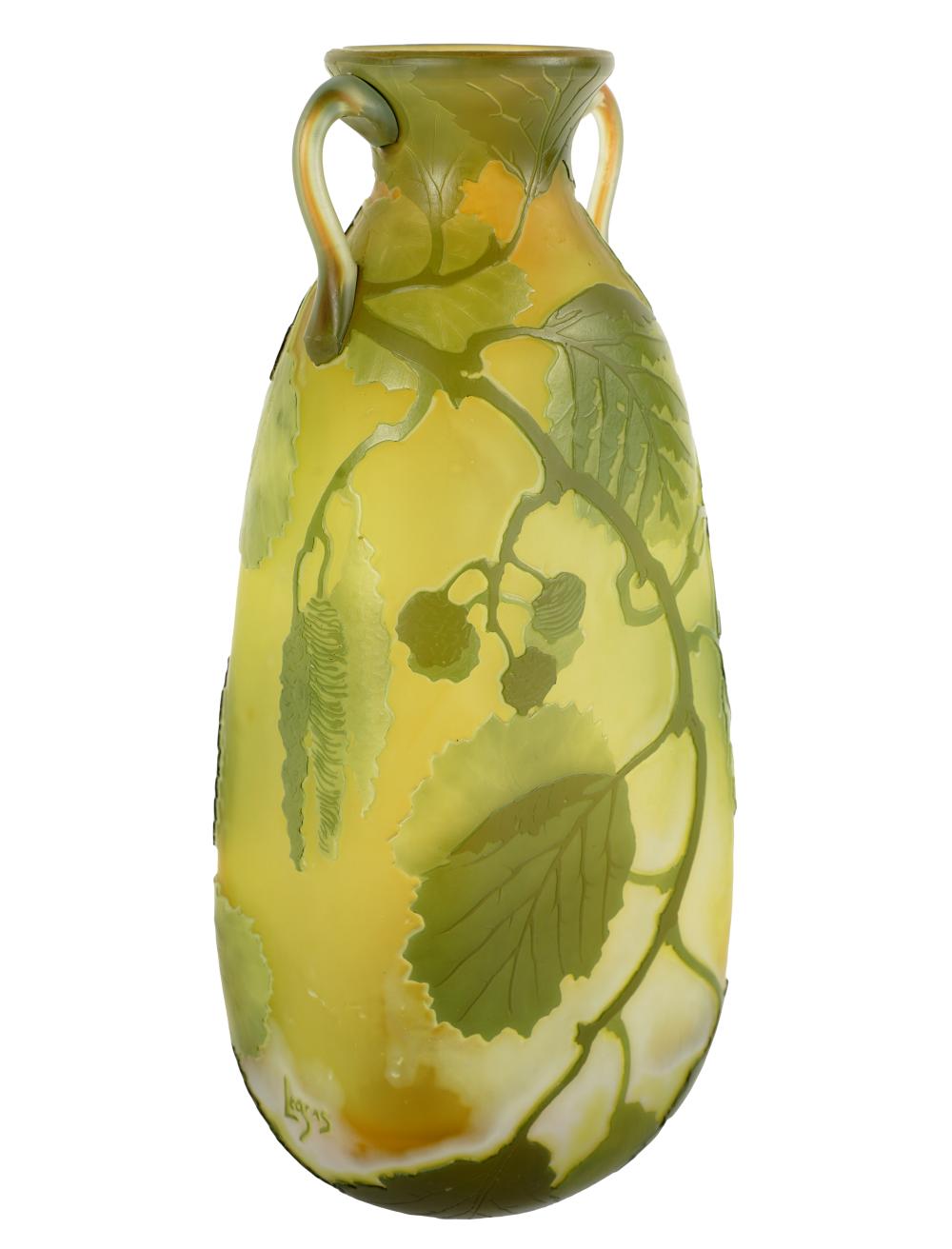 LEGRAS CAMEO GLASS DOUBLE-HANDLED