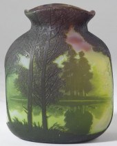 Legras Cameo Glass Scenic Vase