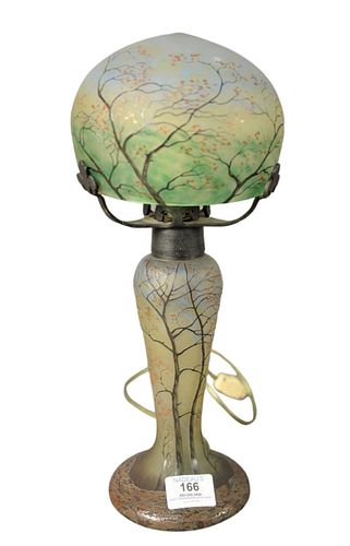 LEGRAS CAMEO GLASS TABLE LAMP,