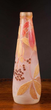 LEGRAS CAMEO GLASS VASE, WITH