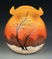 LEGRAS ENAMELED WINTER SCENE V