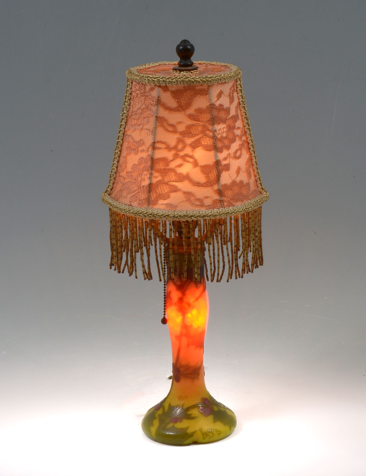 LEGRAS FRENCH CAMEO GLASS LAMP: