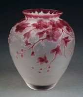 LEGRAS FROSTED GLASS VASE W/ P