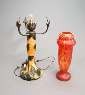 LEGRAS 'HOLLY' CAMEO GLASS LAM