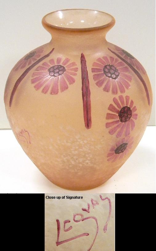 Legras vase cut cameo glass  French