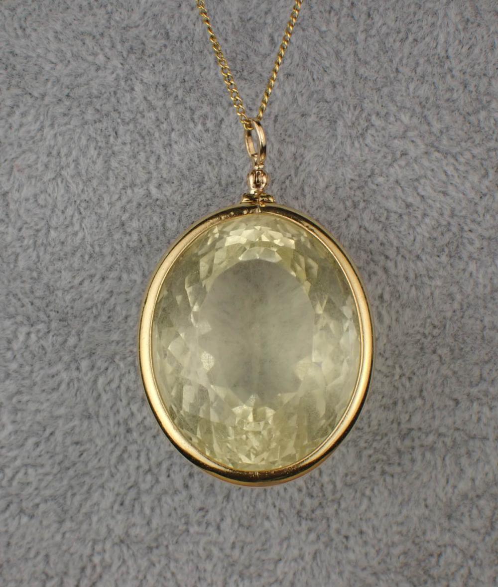 LEMON CITRINE AND EIGHTEEN KARAT