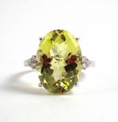 LEMON CITRINE, DIAMOND AND FOU