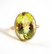 LEMON CITRINE, DIAMOND AND FOU
