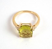 LEMON CITRINE, DIAMOND AND FOU