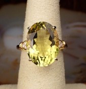 LEMON CITRINE, DIAMOND AND FOU